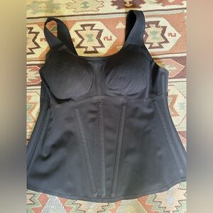 Black Honeylove Size 1X Shapewear Camisole Tank with Tummy Control Ribbing